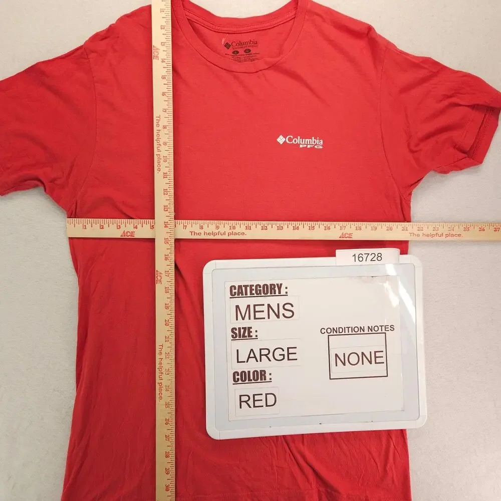 Columbia Short Sleeve Crew Neck Graphic T Shirt Mens Size Large L Red - Picture 5 of 9